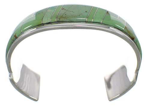 Authentic Sterling Silver Turquoise Inlay Southwest Cuff Bracelet VX60543